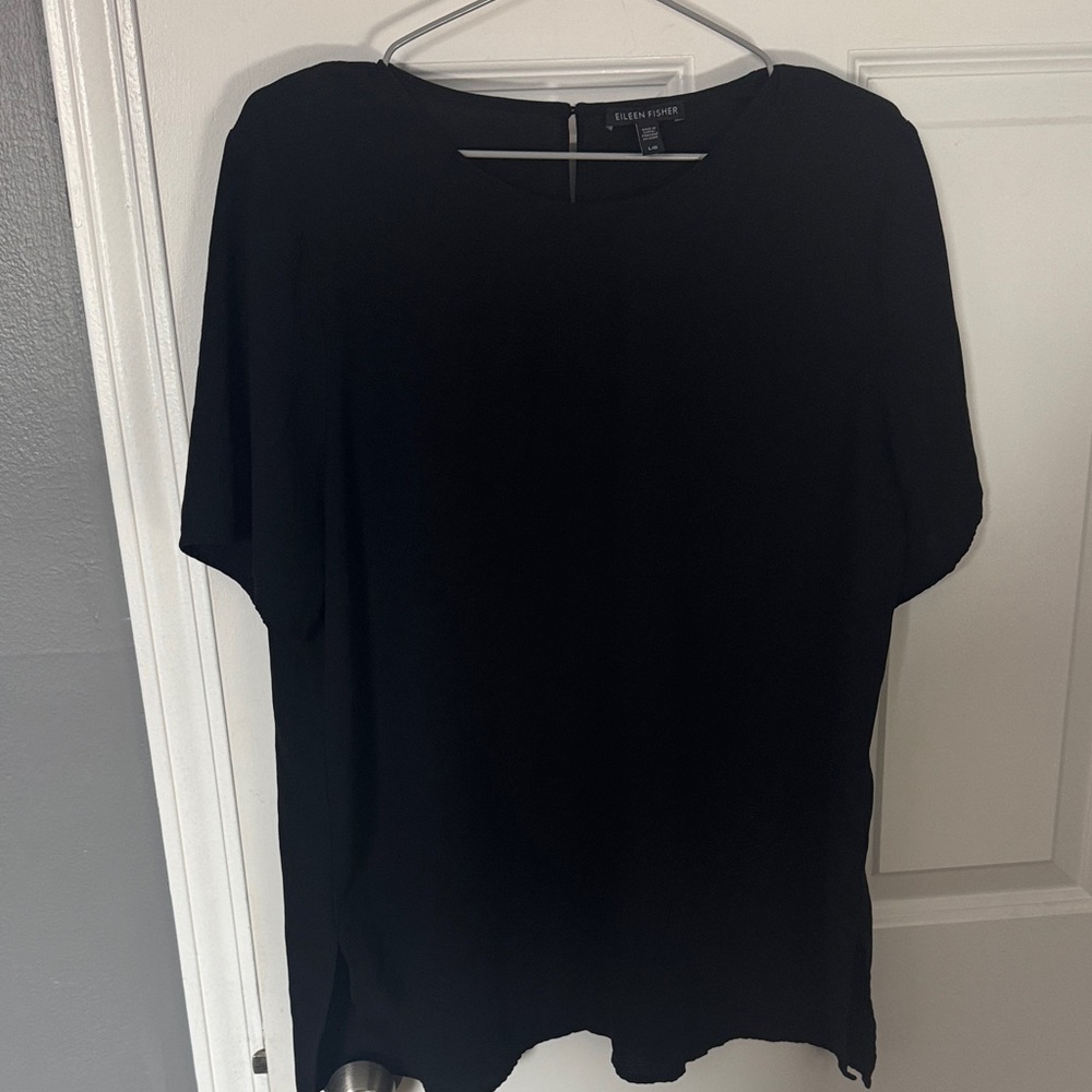 Eileen Fisher Black Short Sleeve Top